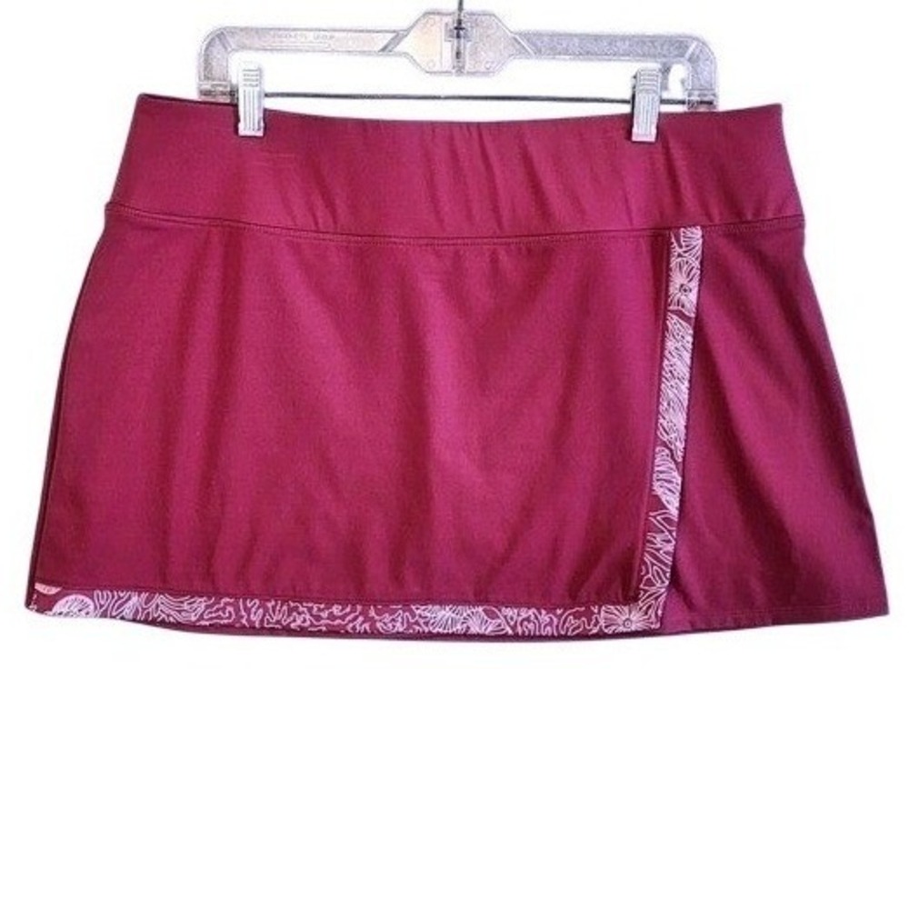 Tommy Bahama Skort Women XL Pink Floral Trim Golf Tennis Athletic Activewear